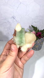 Green Apophyllite with Stilbite A Grade