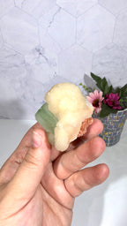 Green Apophyllite with Stilbite A Grade