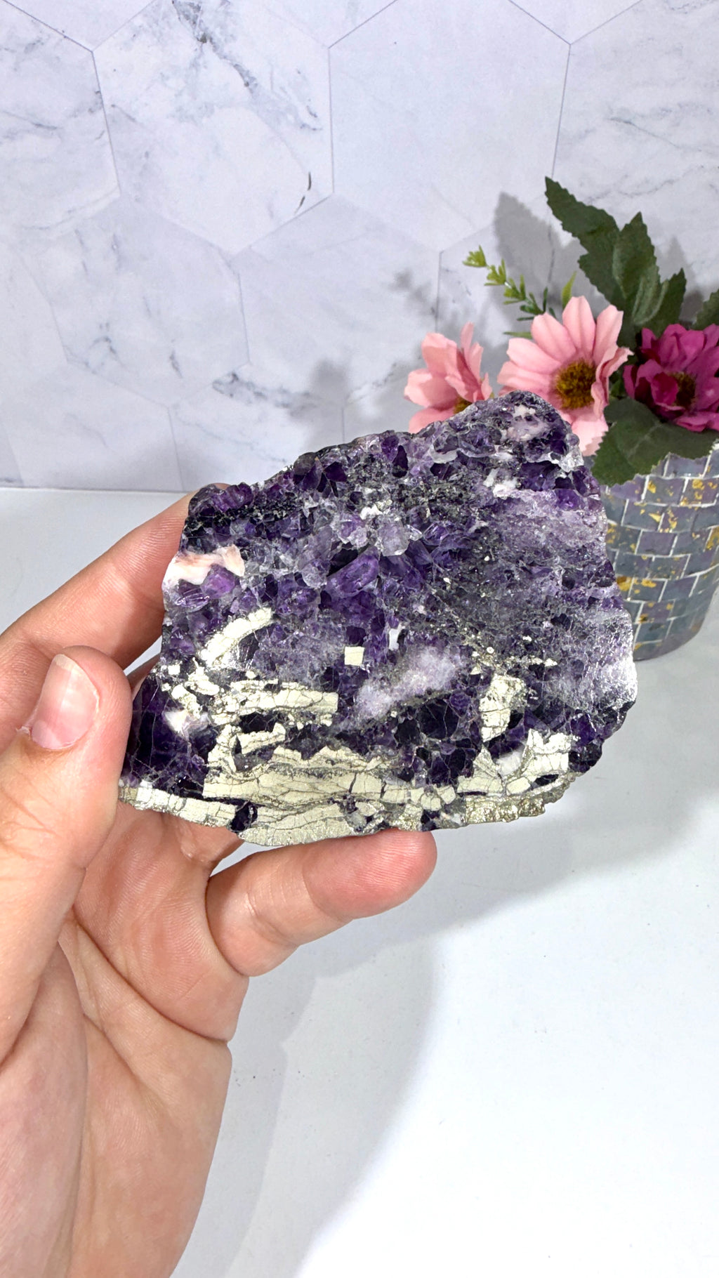 Fluorite with Pyrite from Spain