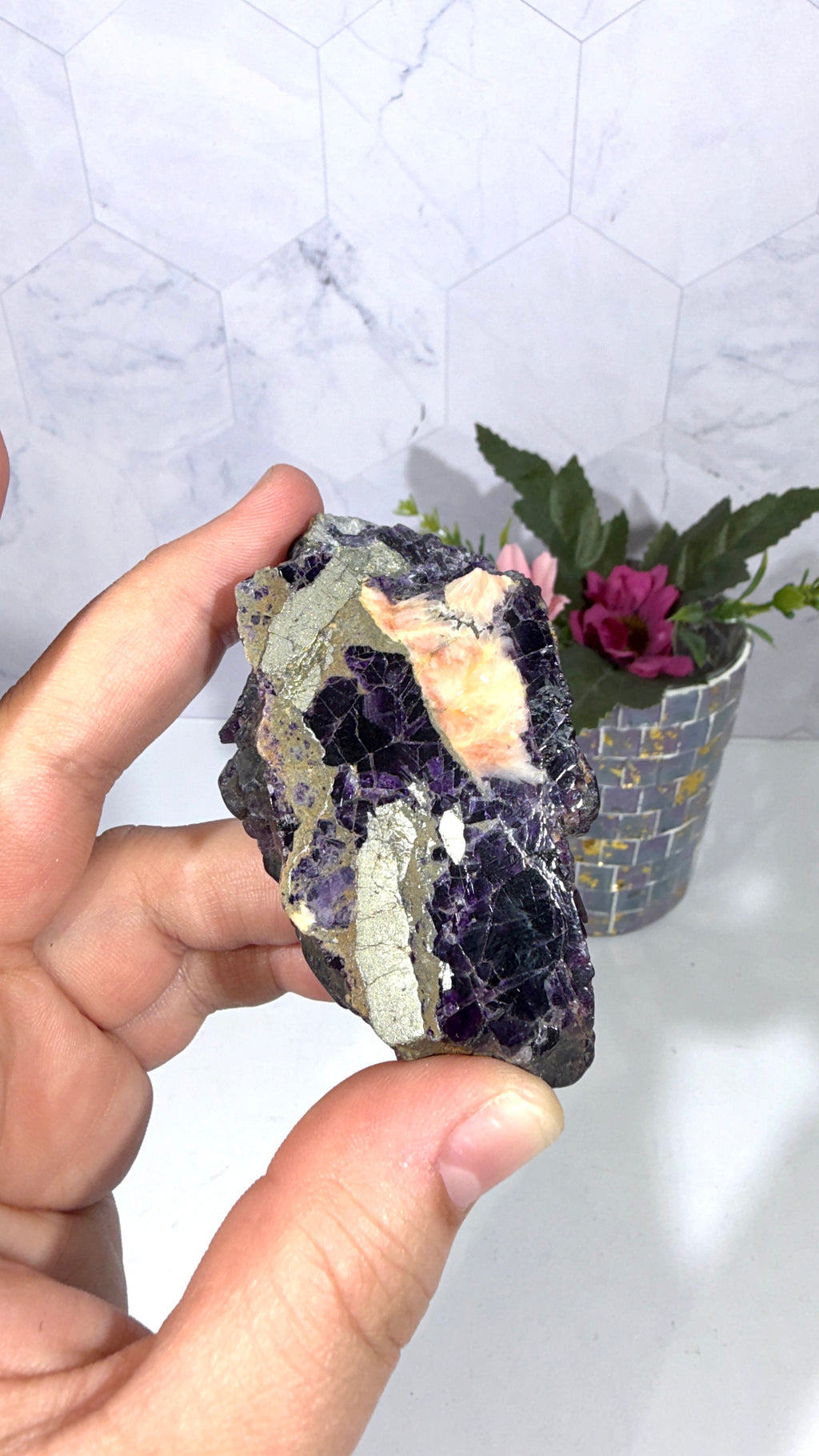 Fluorite with Pyrite from Spain