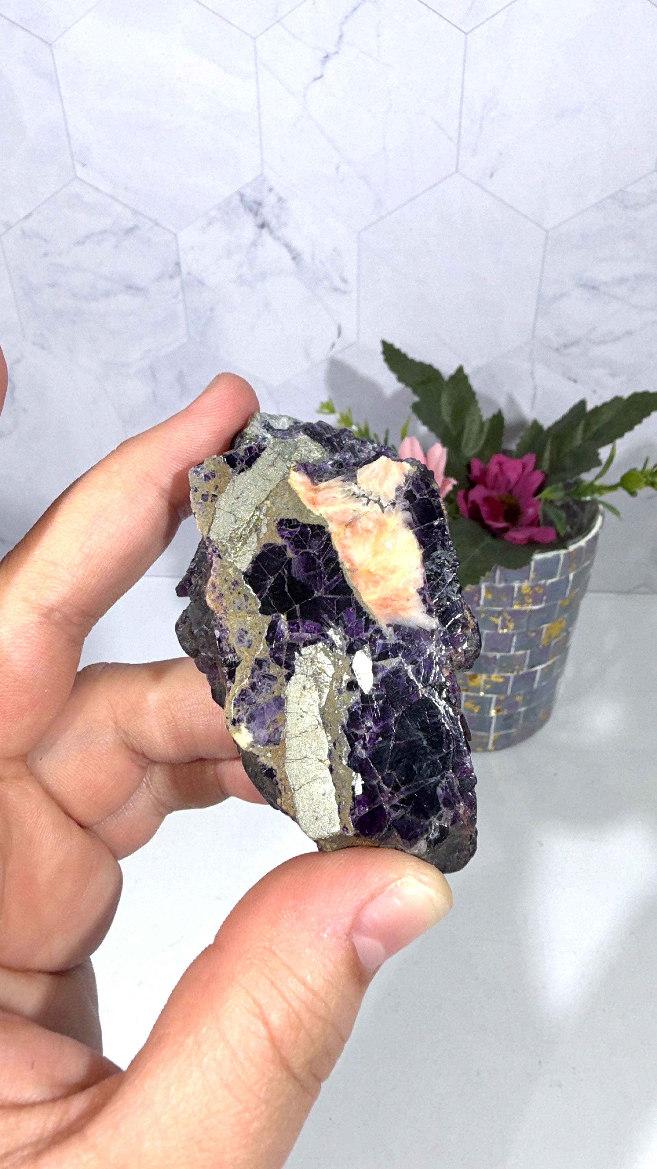 Fluorite with Pyrite from Spain