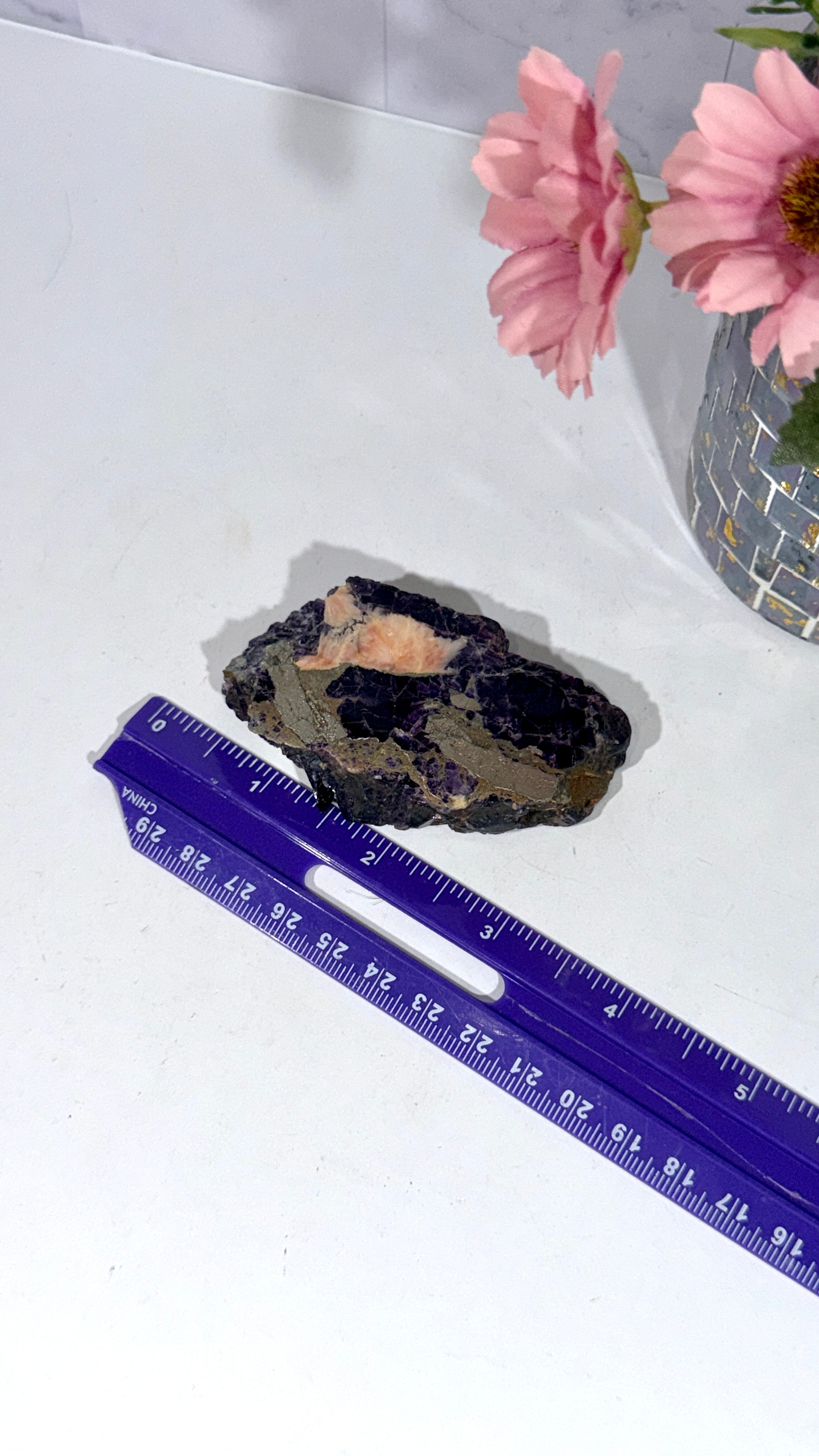 Fluorite with Pyrite from Spain