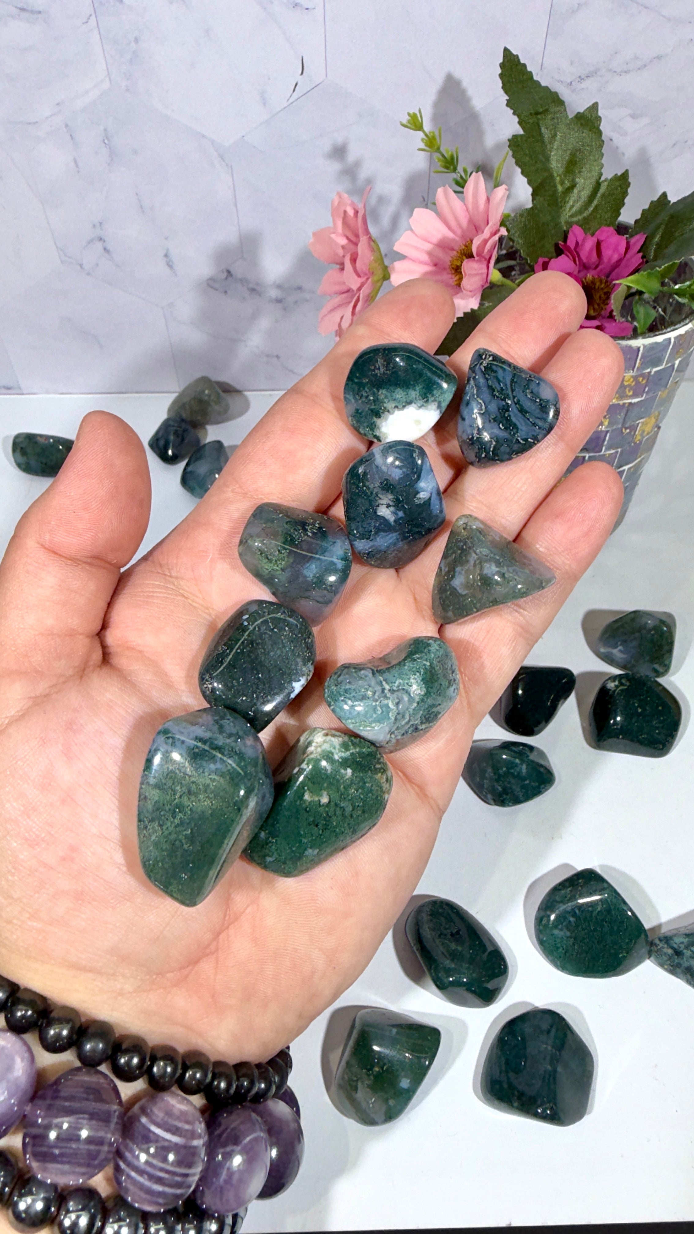 Moss Agate Tumble