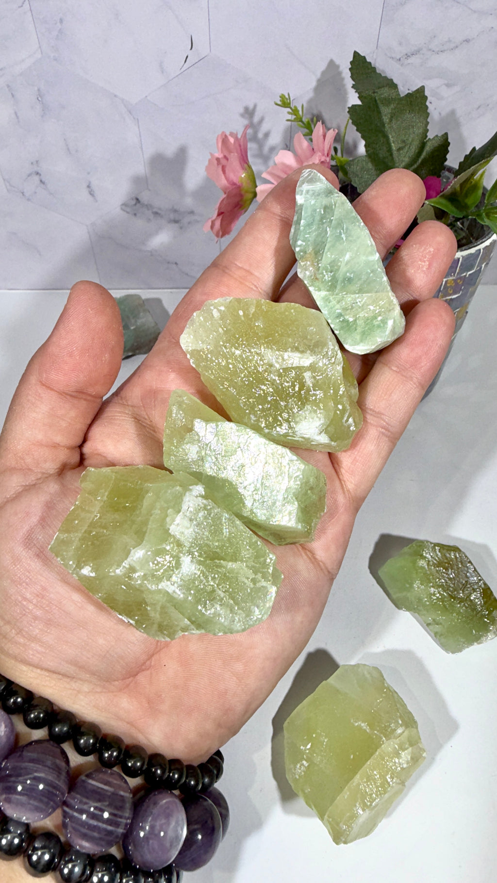 Green Calcite Rough Chunks (Open Heart Chakra & Promote Happiness)