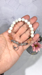 8mm Moonstone, Peach Moonstone, and Black Moonstone Bracelet - Lunar Energies and Influences