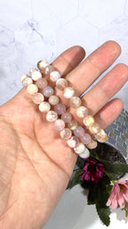 8mm Flower Agate Bracelet