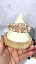8mm Flower Agate Bracelet