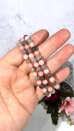 6mm Botswana Agate and Pink Opal Bracelet