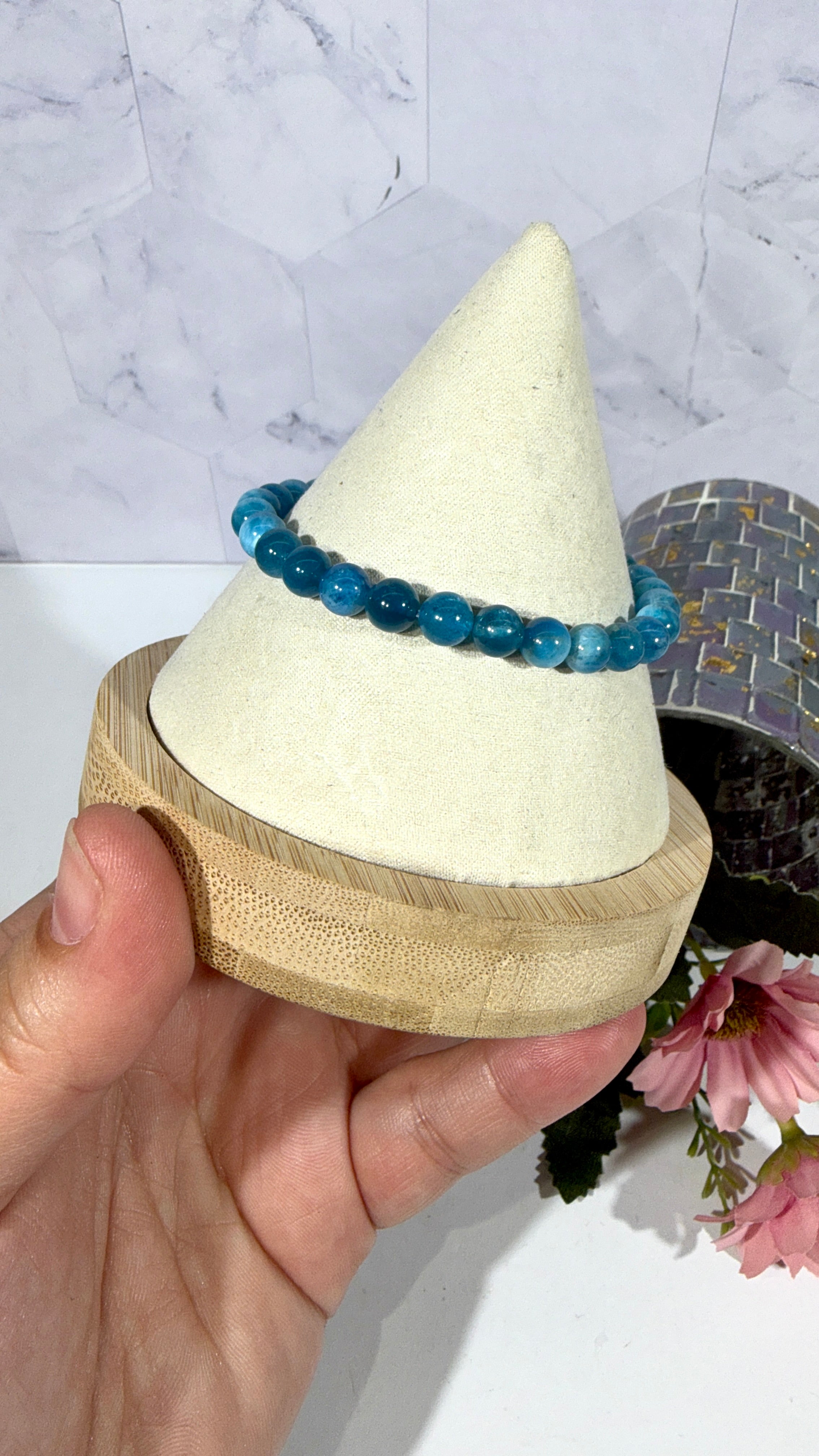 6mm Blue Apatite Bracelet