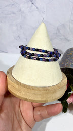 4mm Amethyst, Lapis Lazuli, and Black Tourmaline Bracelet