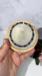 4mm Amethyst, Lapis Lazuli, and Black Tourmaline Bracelet