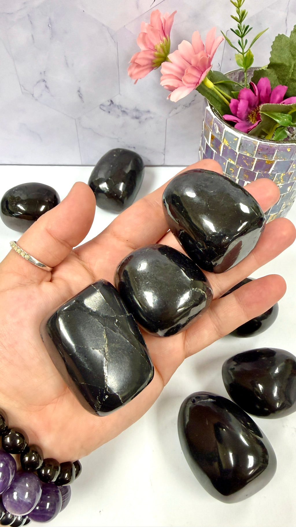Shungite Palm Stone Free Form