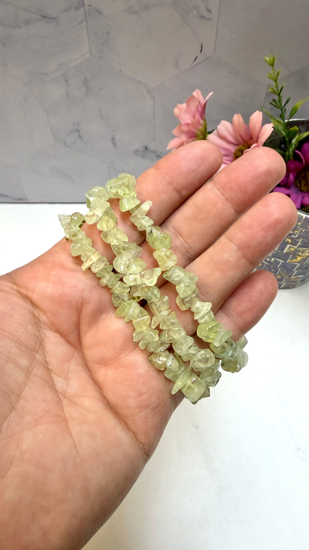 Prehnite Chip Bracelet
