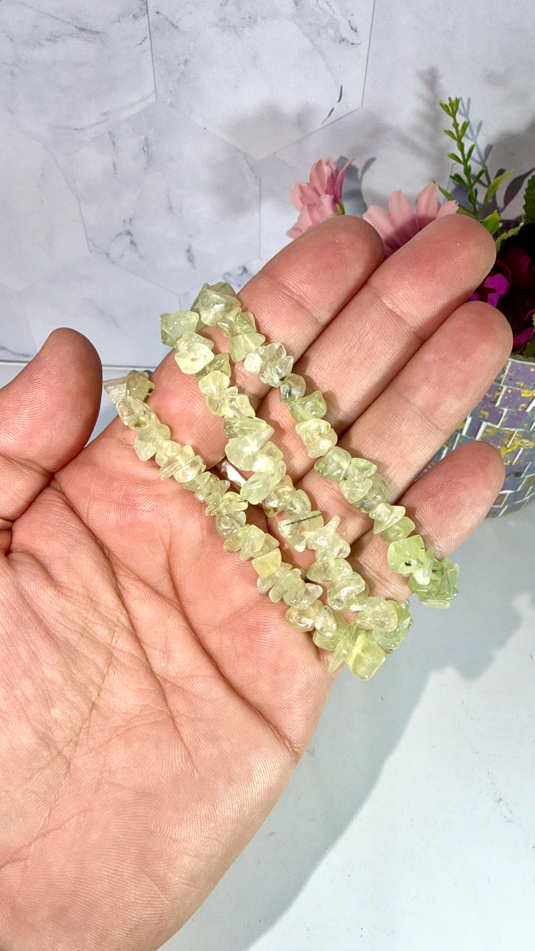 Prehnite Chip Bracelet