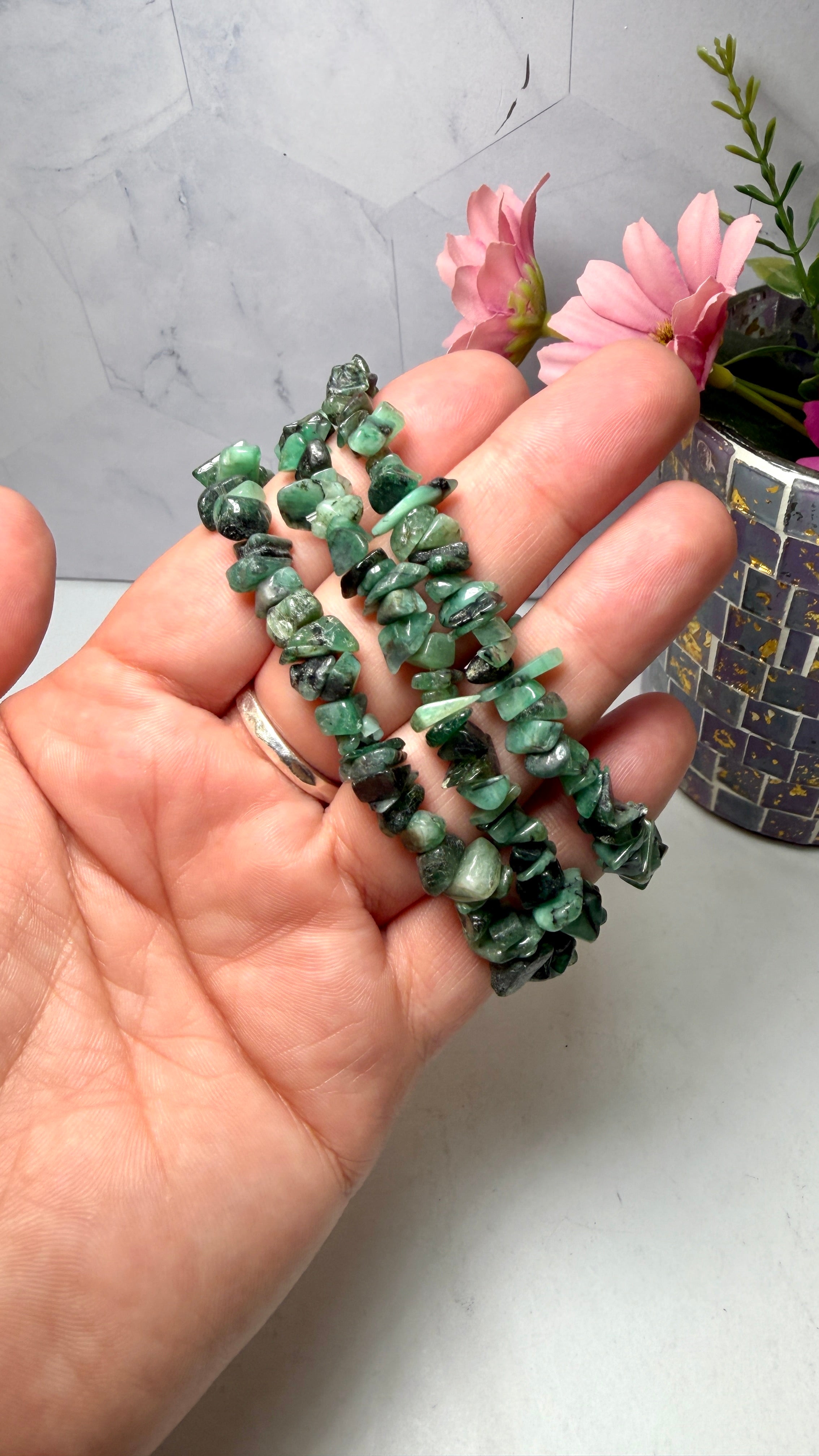 Emerald Chip Bracelet