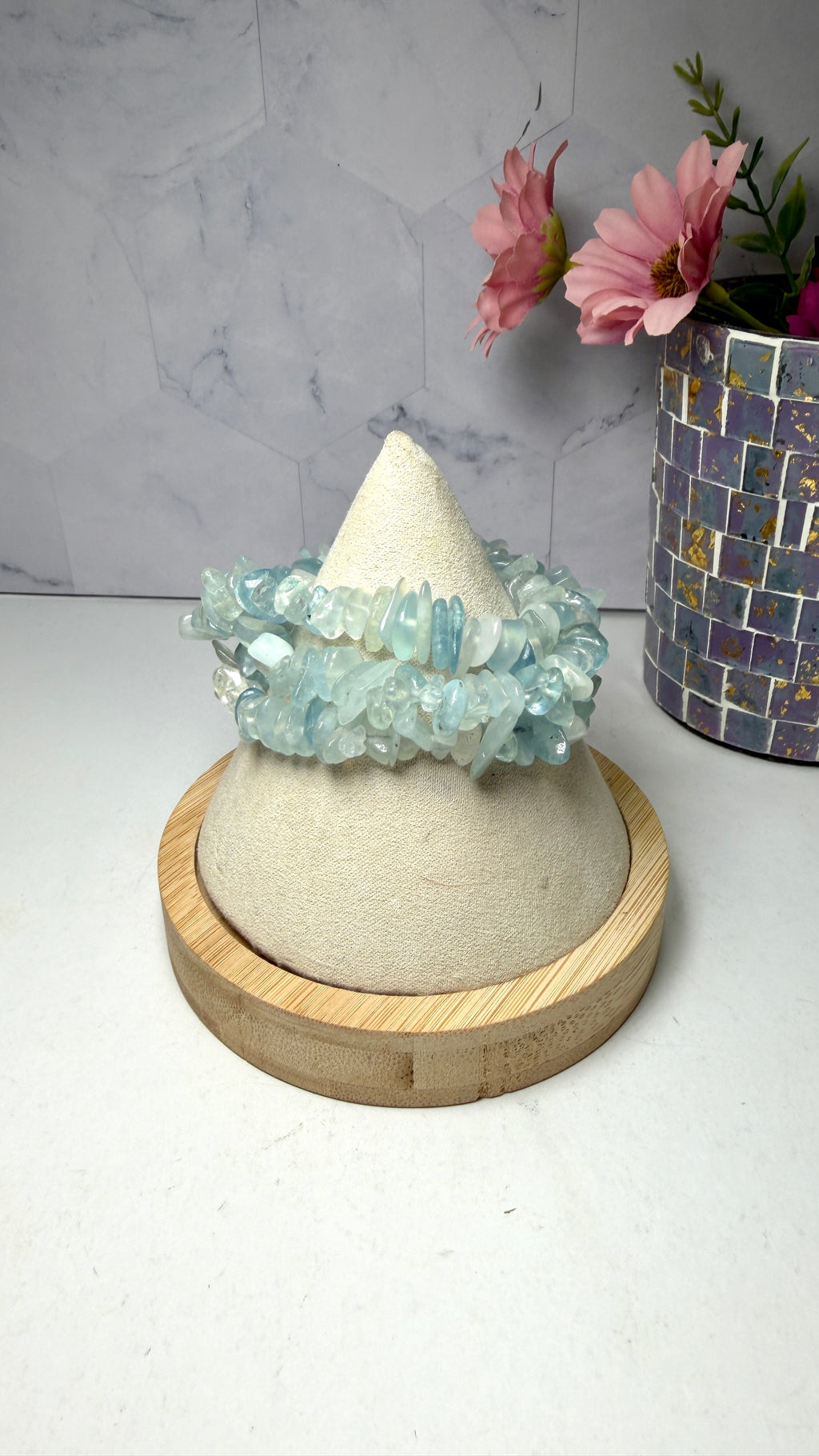 Aquamarine Chip Bracelet