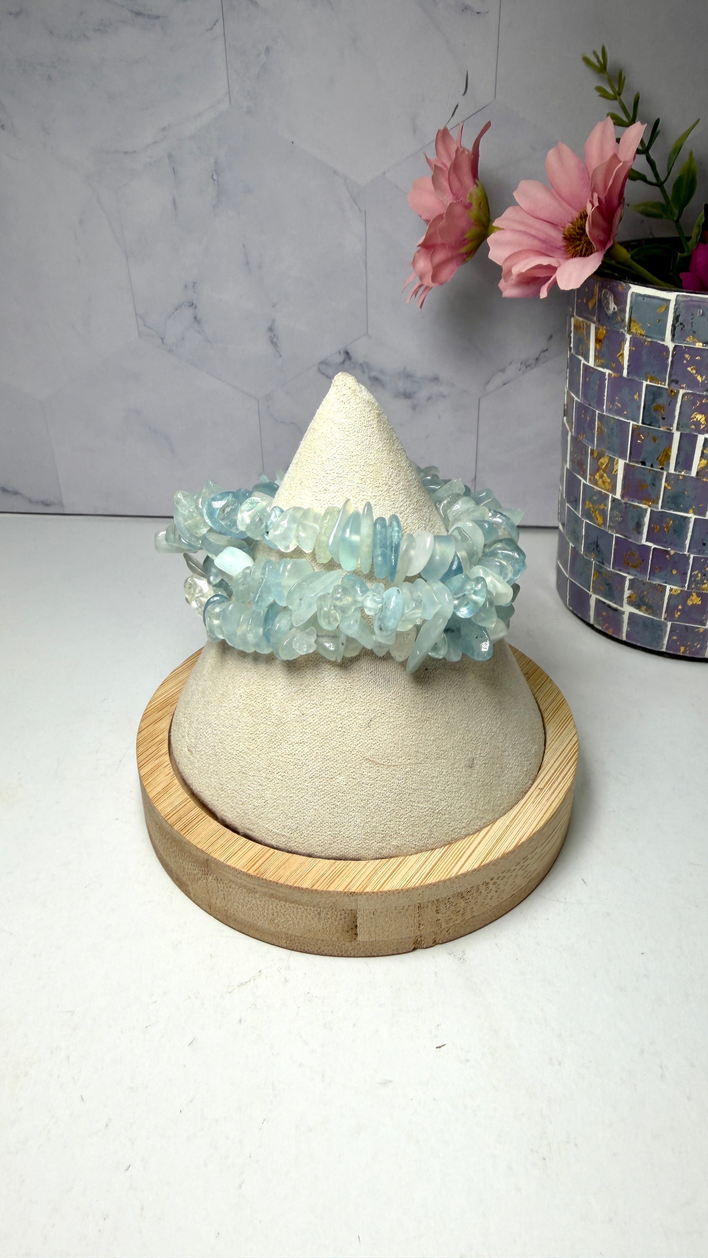 Aquamarine Chip Bracelet