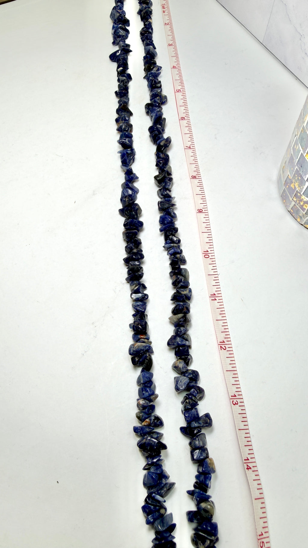 Sodalite Chip Necklace 34 Inches