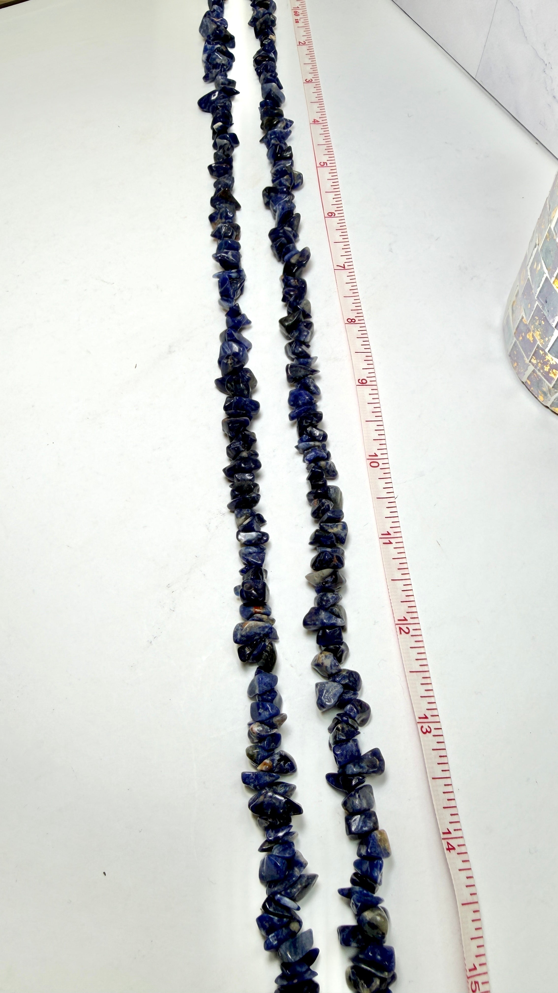 Sodalite Chip Necklace 34 Inches