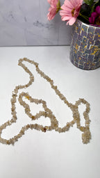 Rutilated Quartz Chip Necklace 34 Inches
