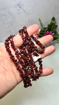 Garnet Chip Necklace 34 Inches