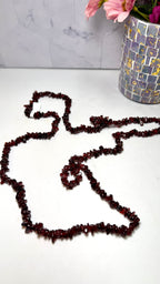 Garnet Chip Necklace 34 Inches