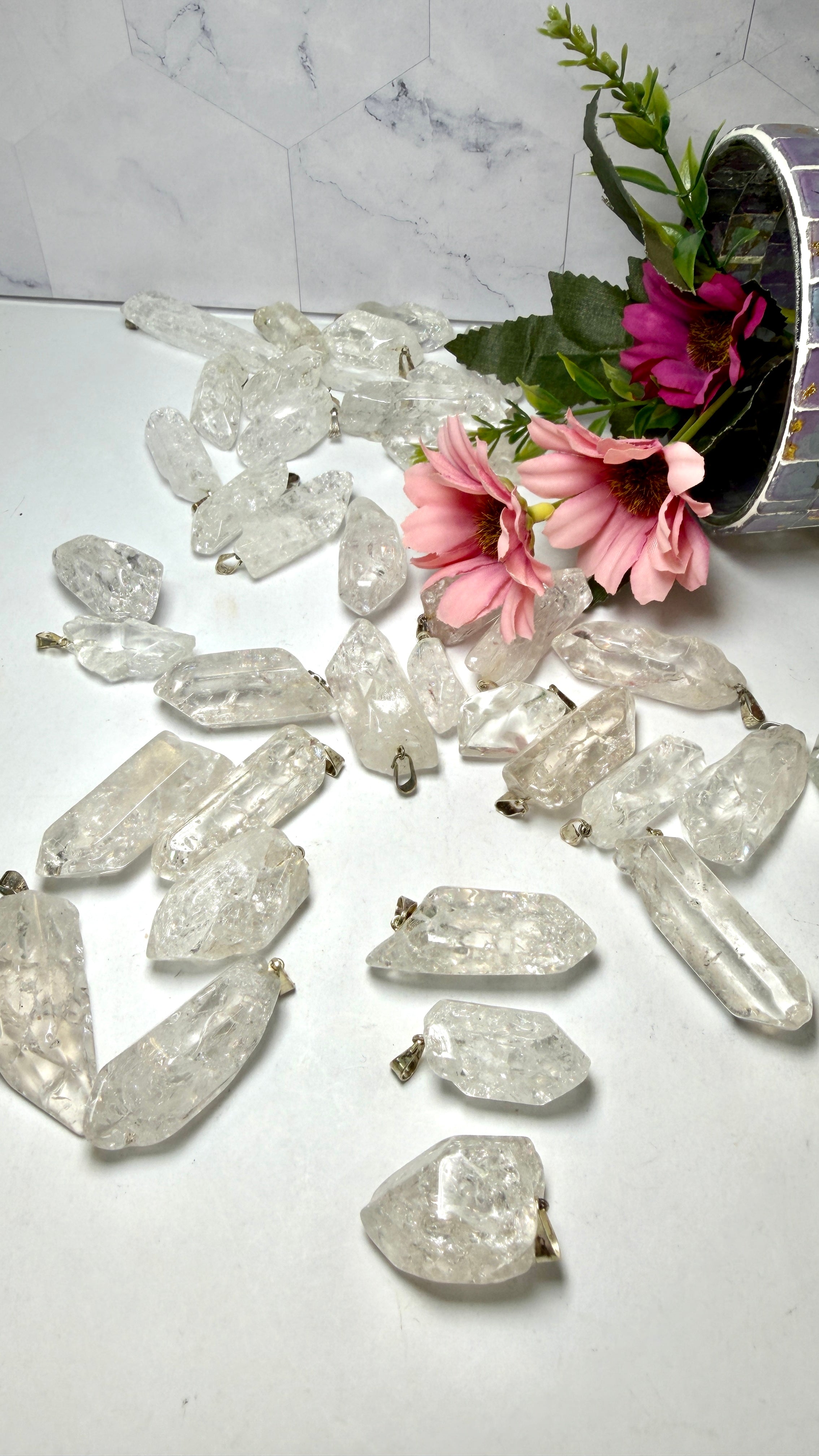 Crackle Quartz Point Pendant