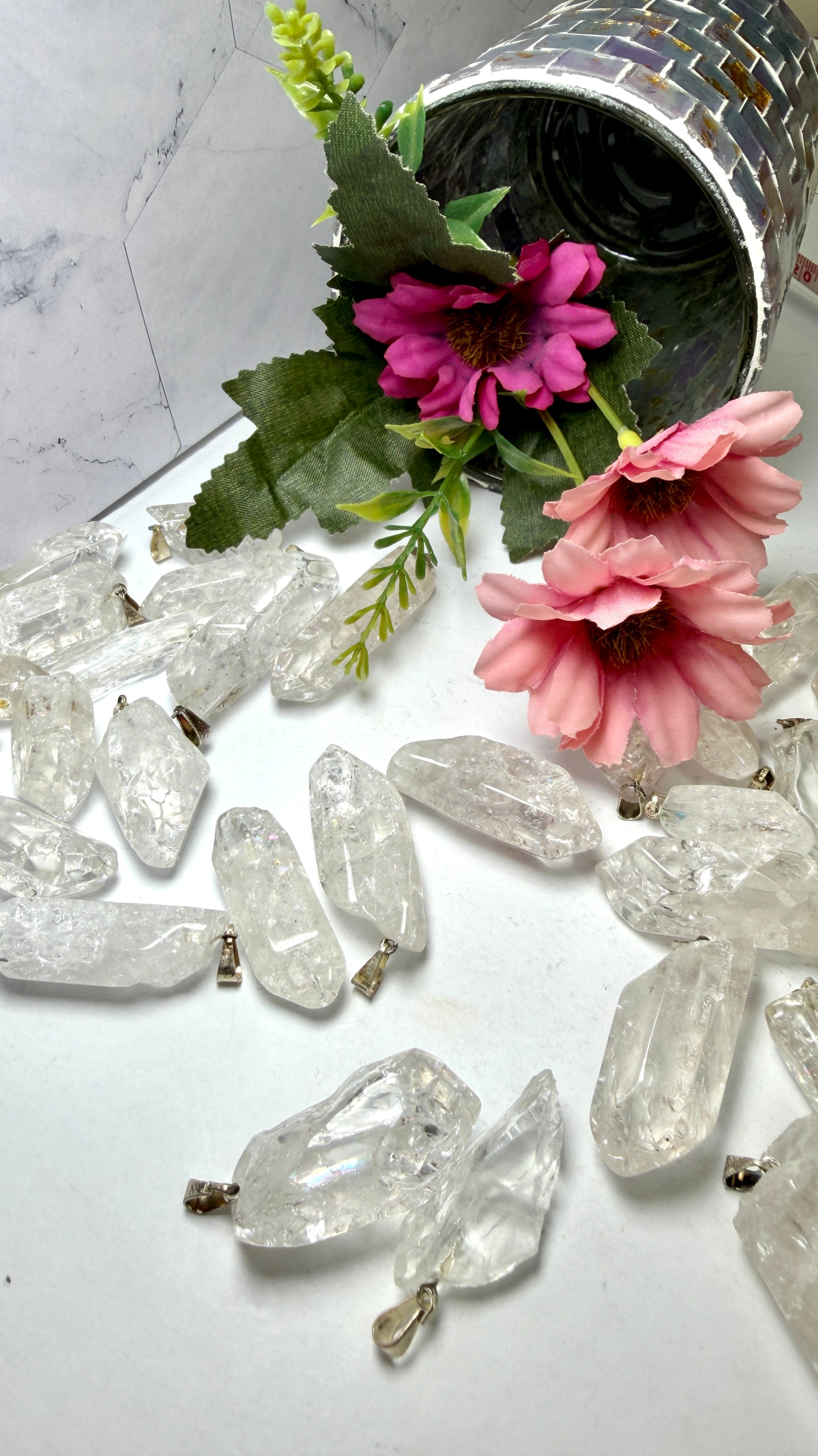 Crackle Quartz Point Pendant