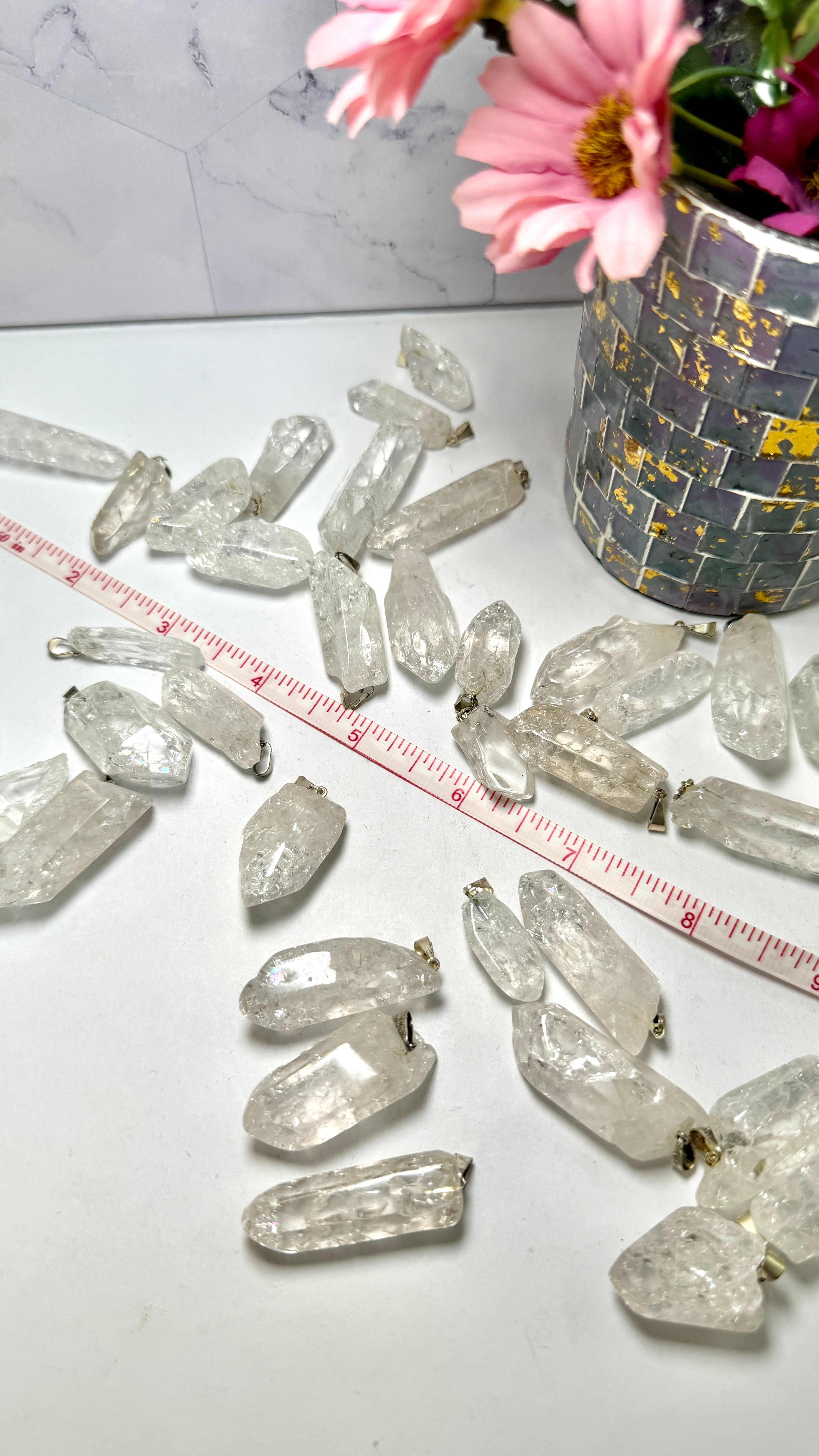 Crackle Quartz Point Pendant