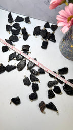 Black Tourmaline Slab Pendant