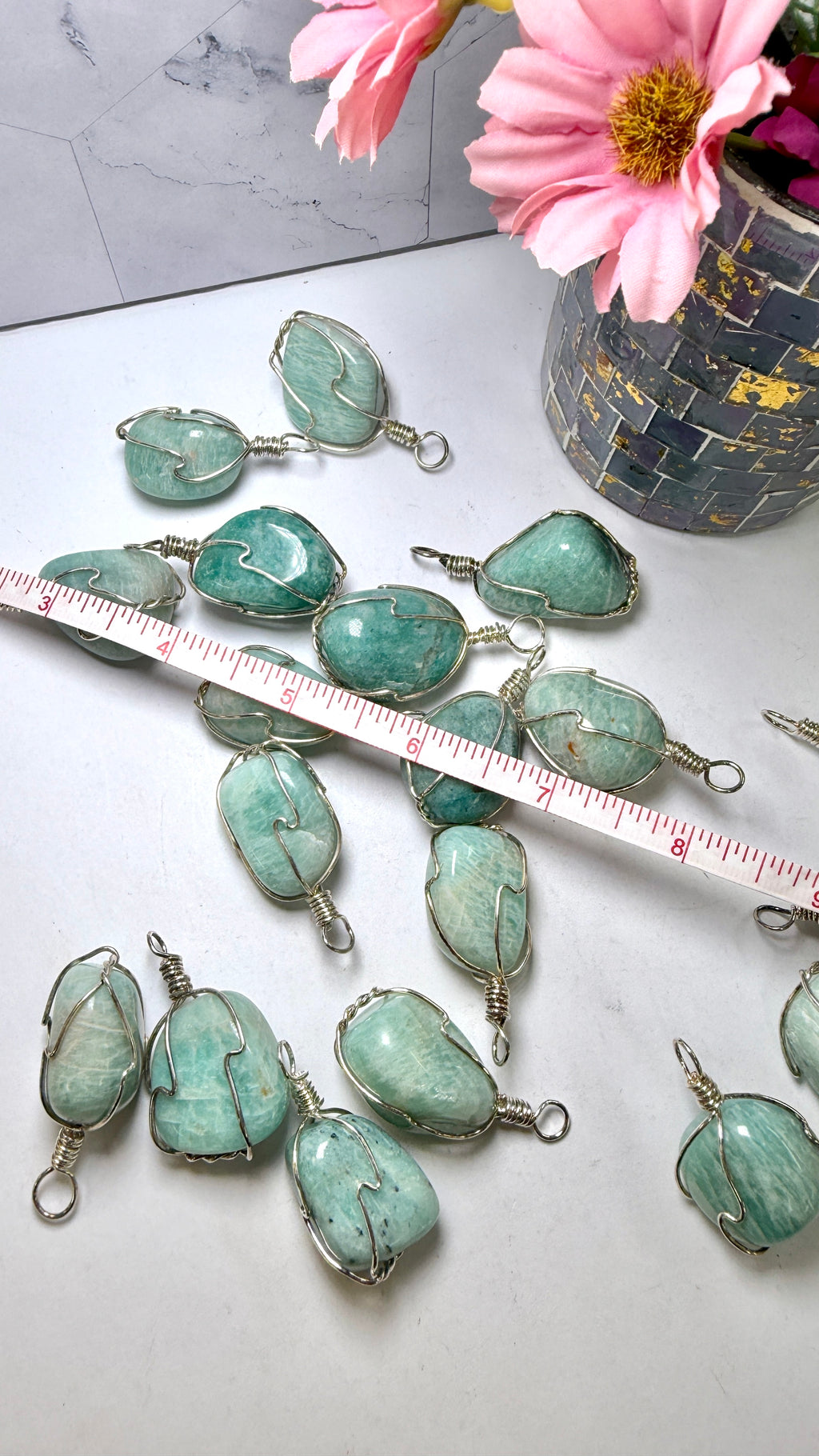 Amazonite Wire Wrapped Pendant
