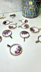 Amethyst Triple Point Silver Plated Pendant