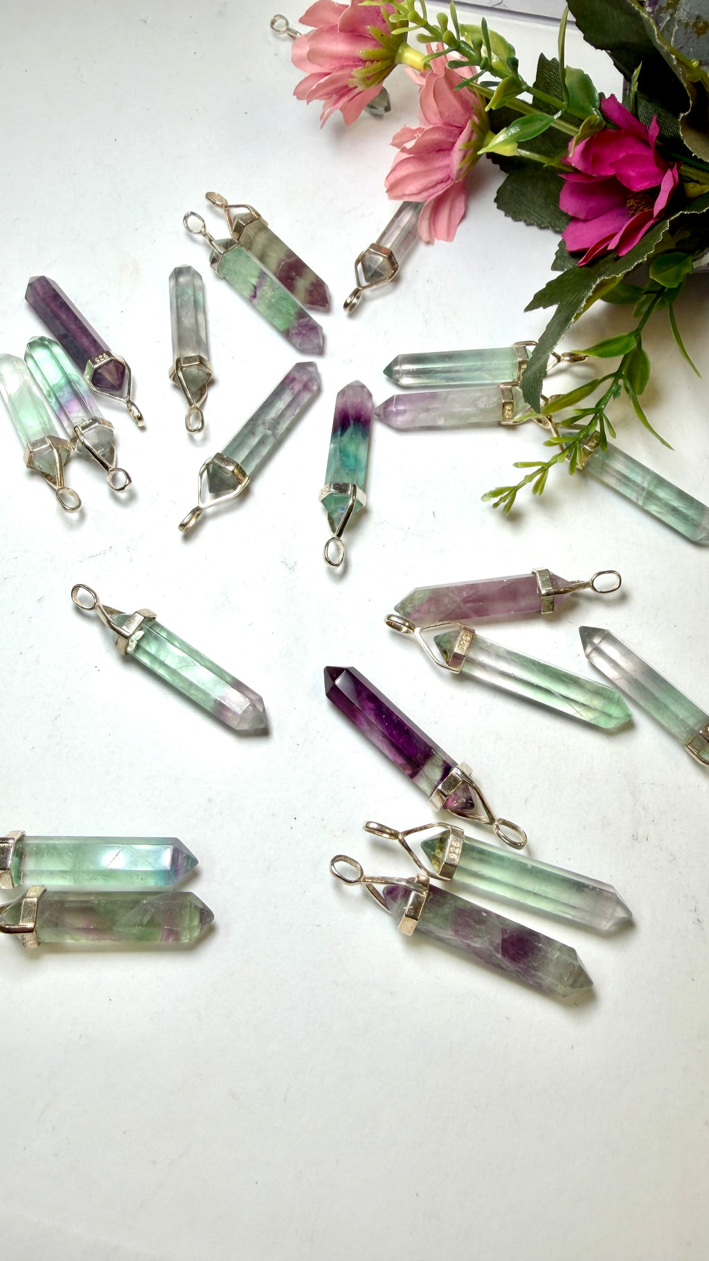 Rainbow Fluorite Double Terminated Pendant