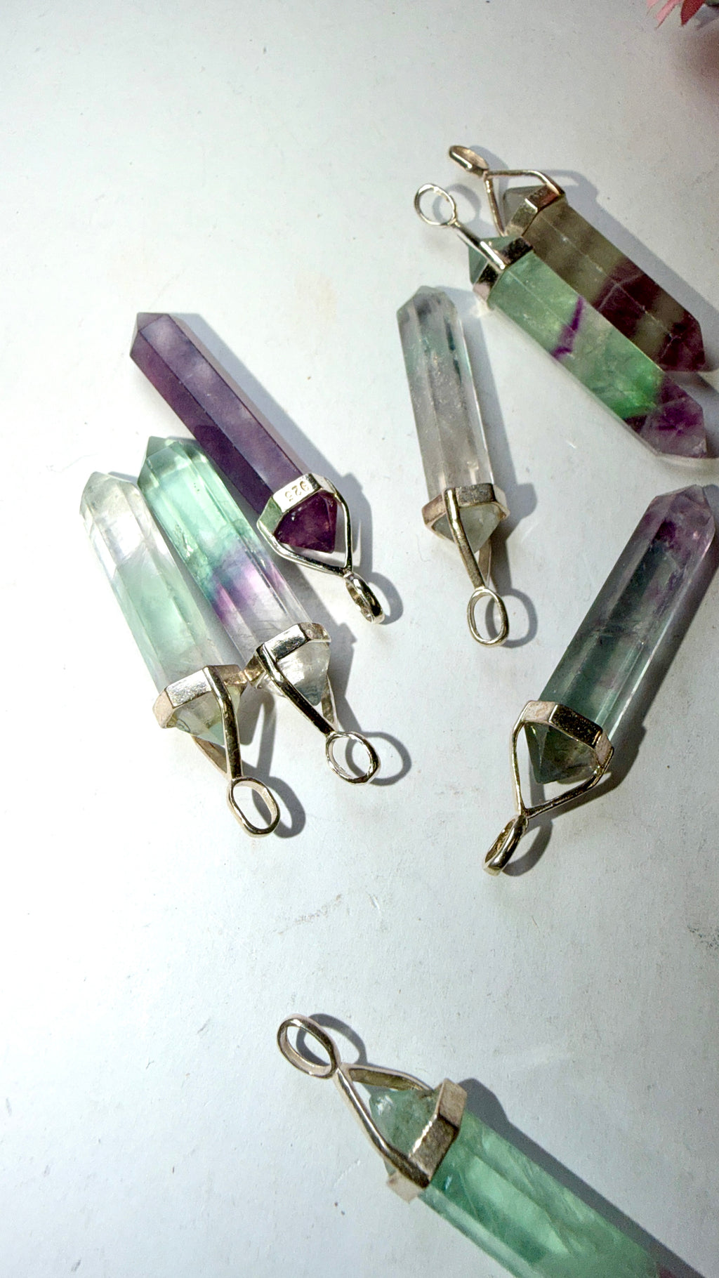Rainbow Fluorite Double Terminated Pendant