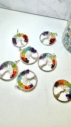 Tree of Life Chakra Silver Plated Pendant