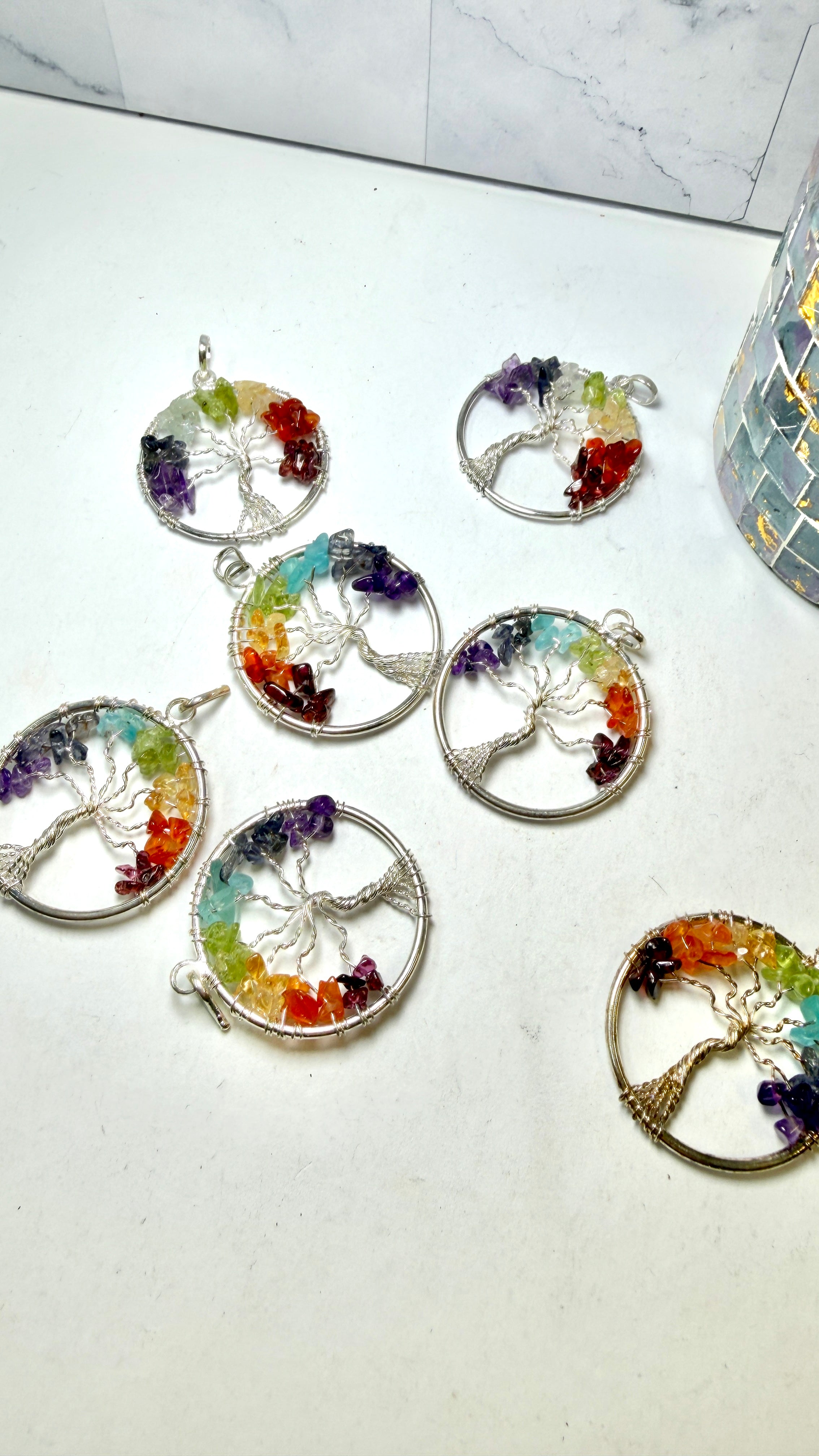 Tree of Life Chakra Silver Plated Pendant