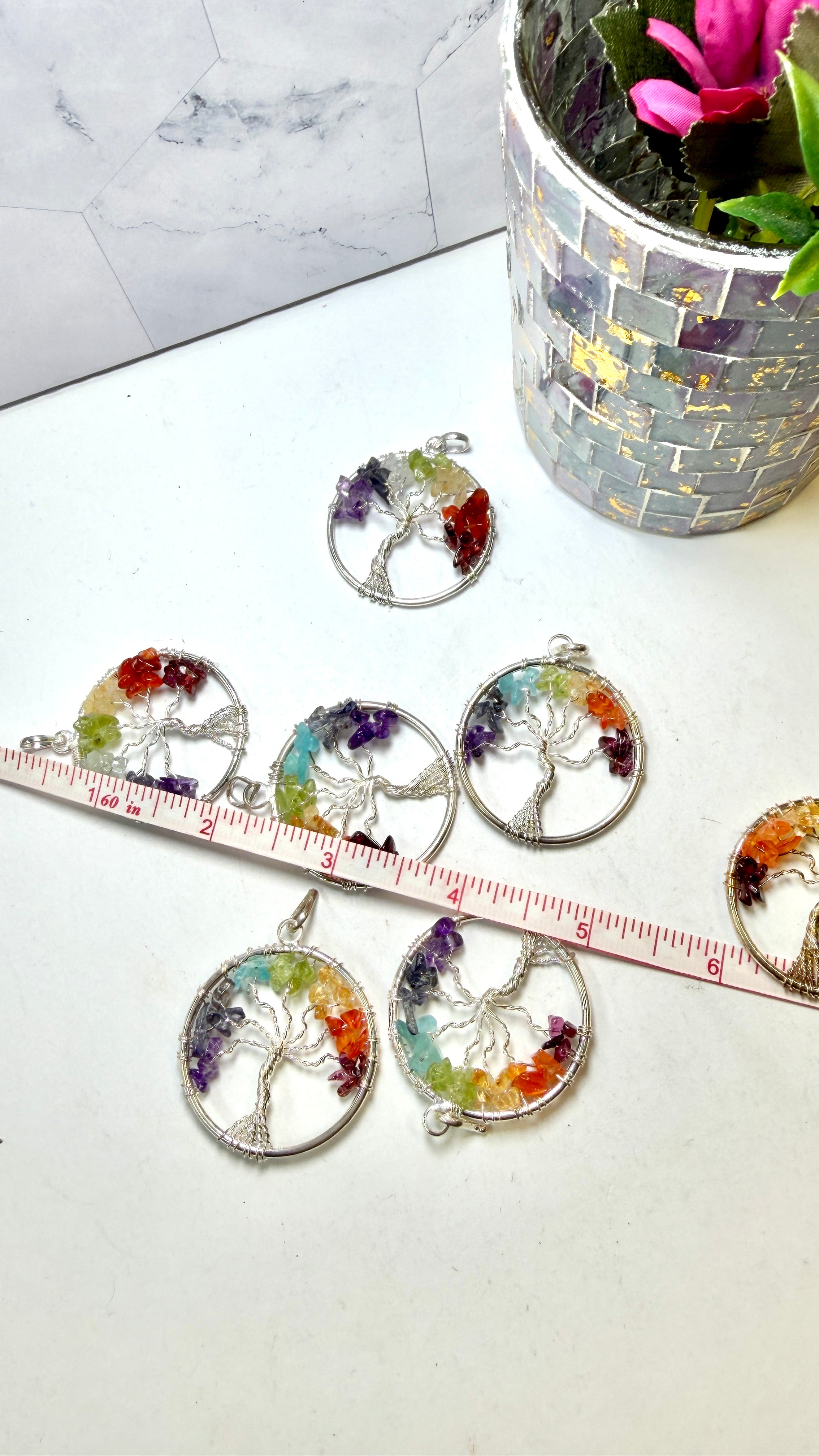 Tree of Life Chakra Silver Plated Pendant