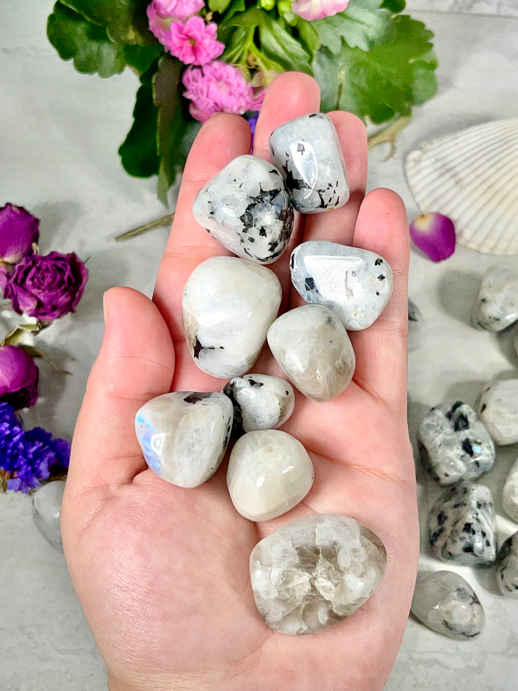 Rainbow Moonstone Tumbles