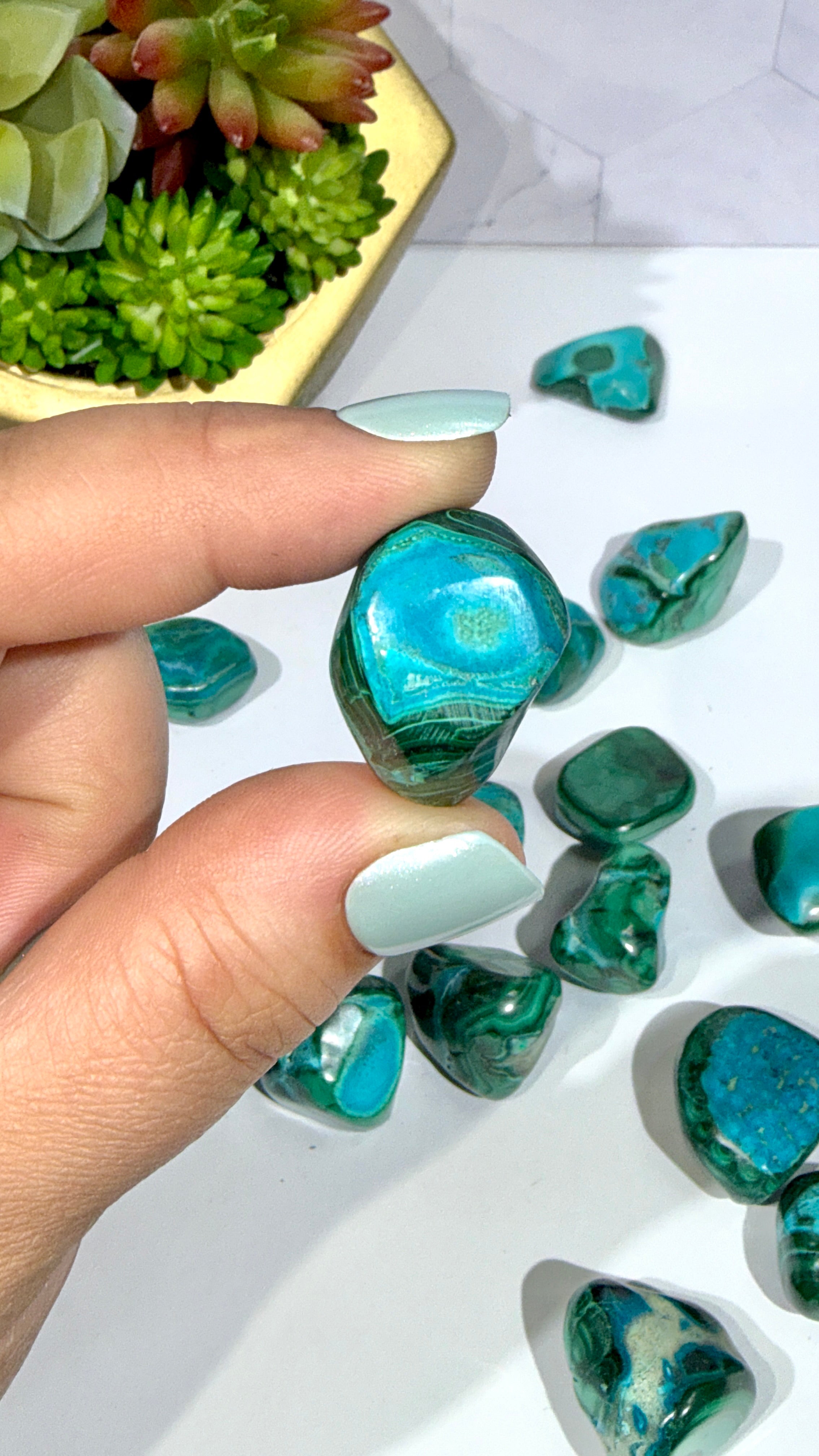 Malachite with Chrysocolla Tumble ("Malachola")