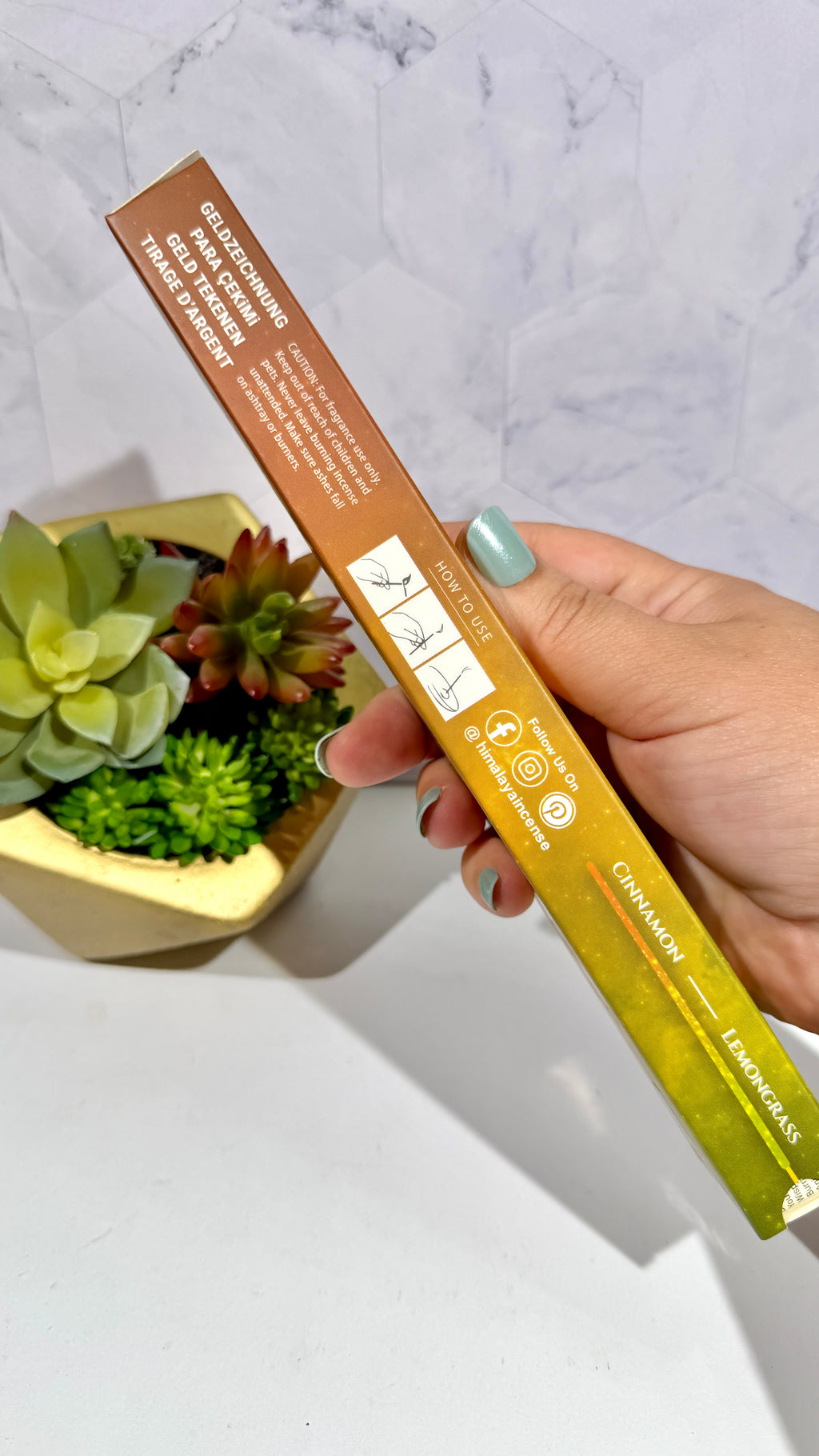Money Glitter Incense Sticks - Pack of 10 (Cinnamon & Lemongrass)
