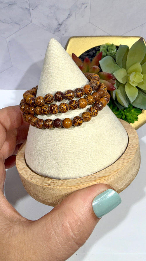6mm Calligraphy Stone Bracelet