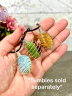 Spiral Crystal Cage Necklace | *Tumbles Not Included