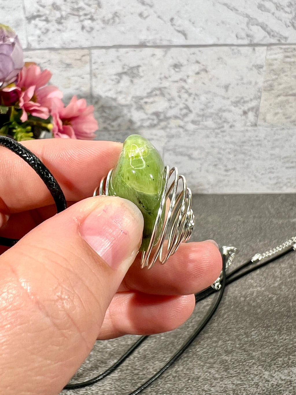 Spiral Crystal Cage Necklace | *Tumbles Not Included