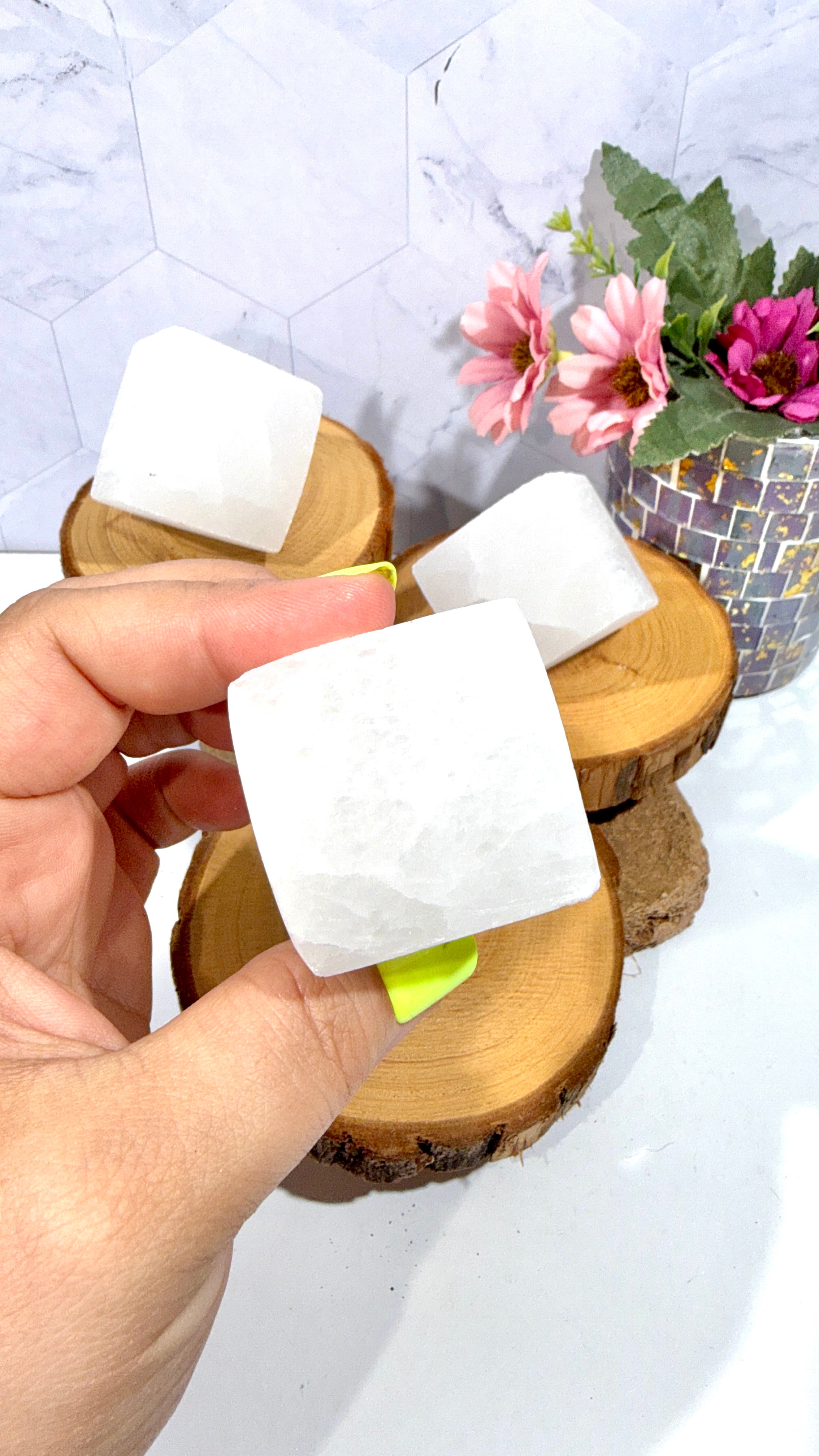 Selenite Standing Cube 1.5 Inches