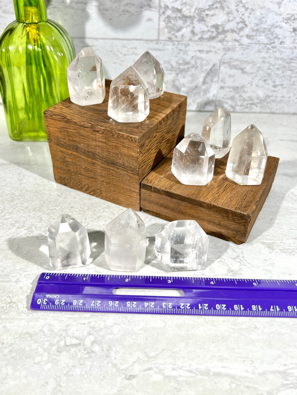 Clear Quartz Mini Towers | Quartz Polished Cut Base Points