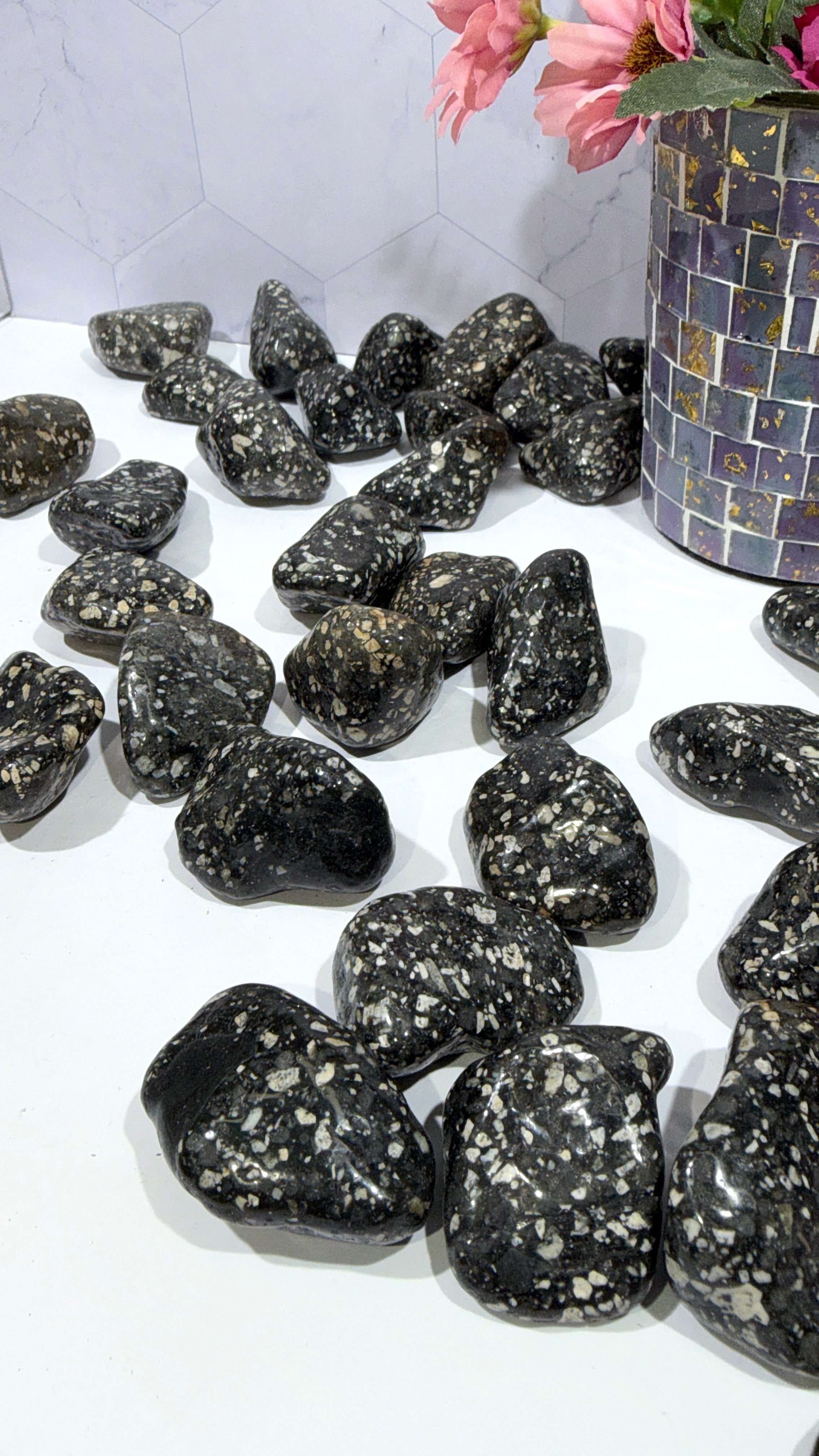 Guinea Fowl Jasper Tumble