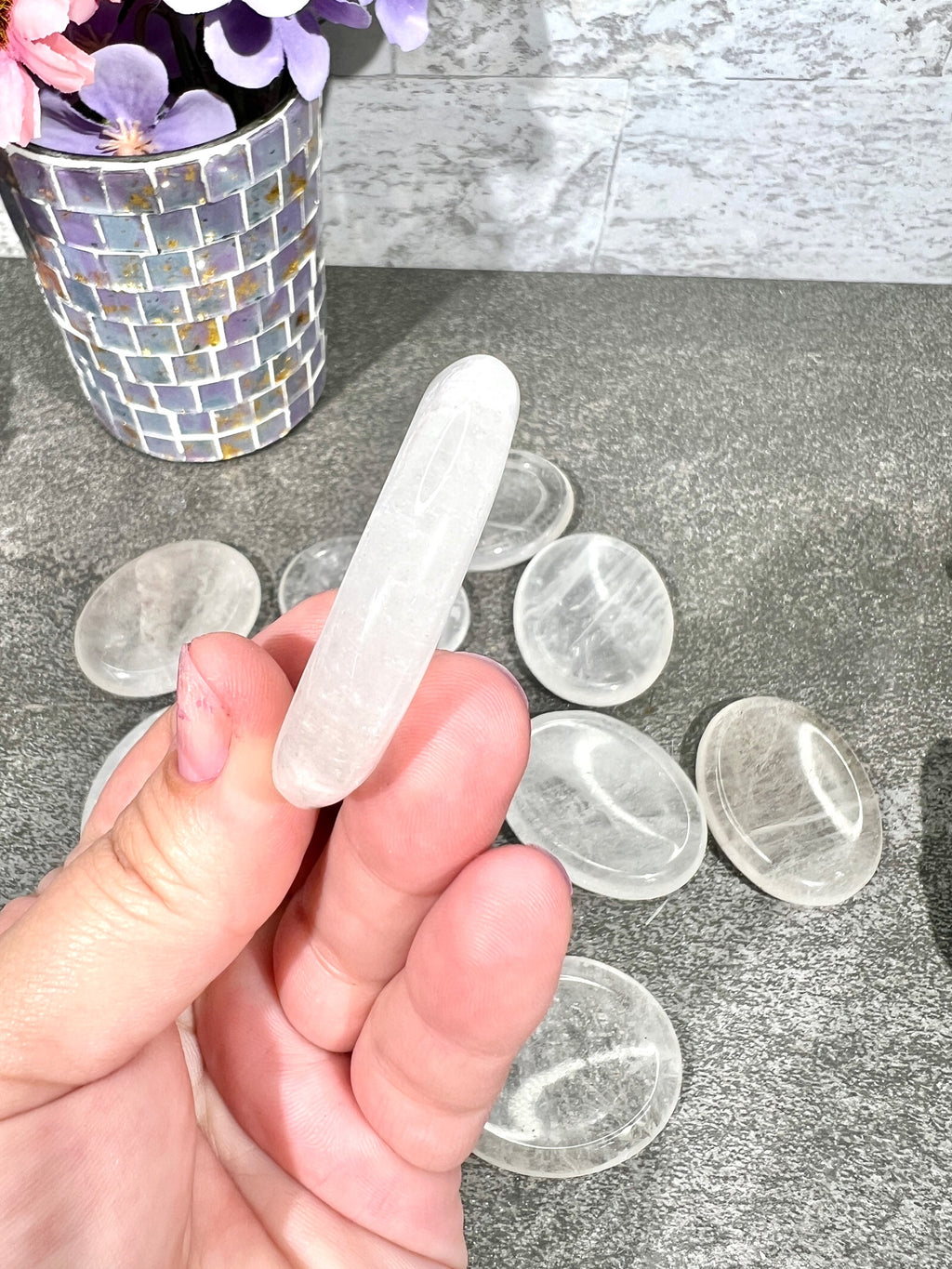 Clear Quartz Worry Stone