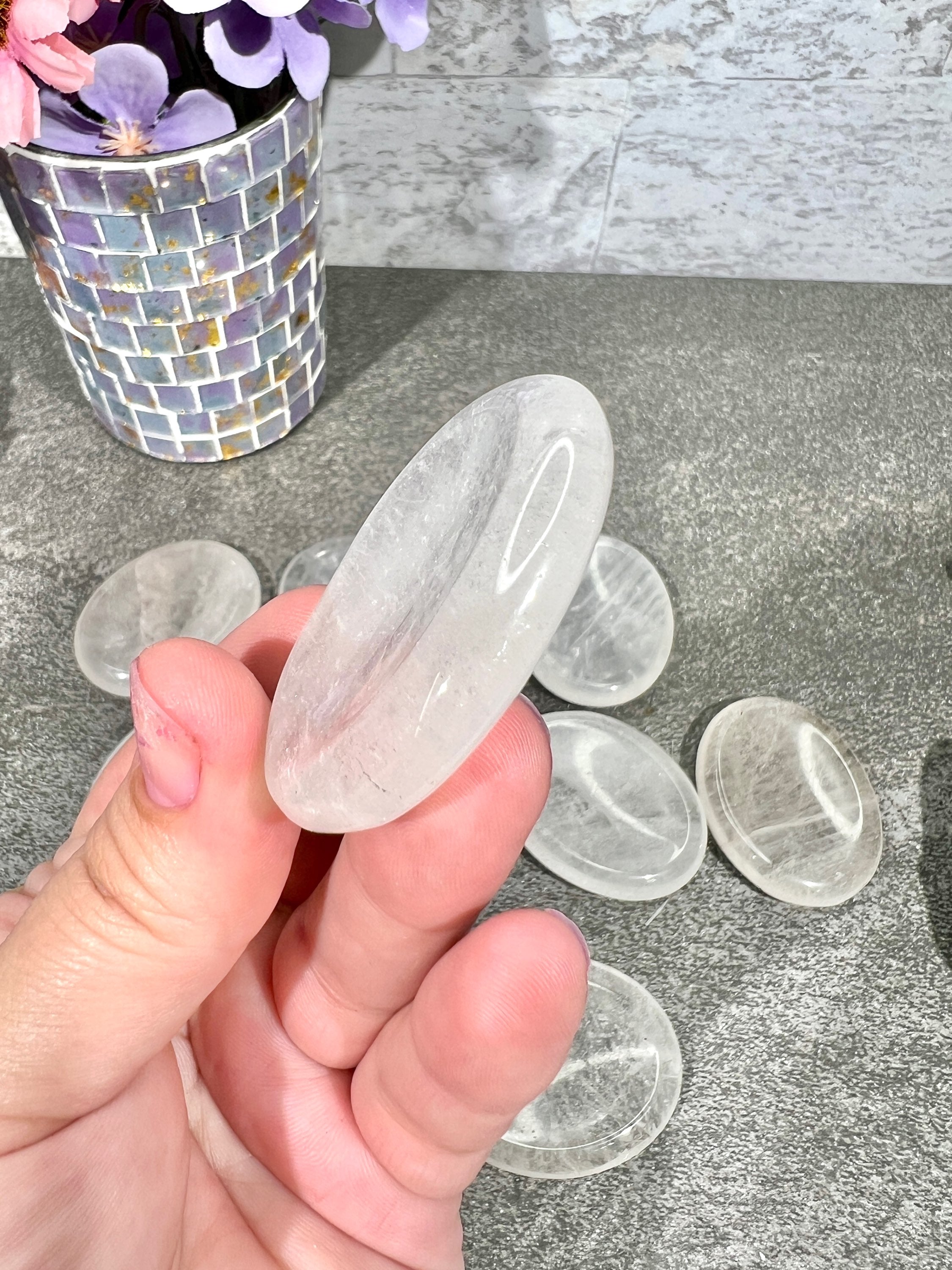 Clear Quartz Worry Stone