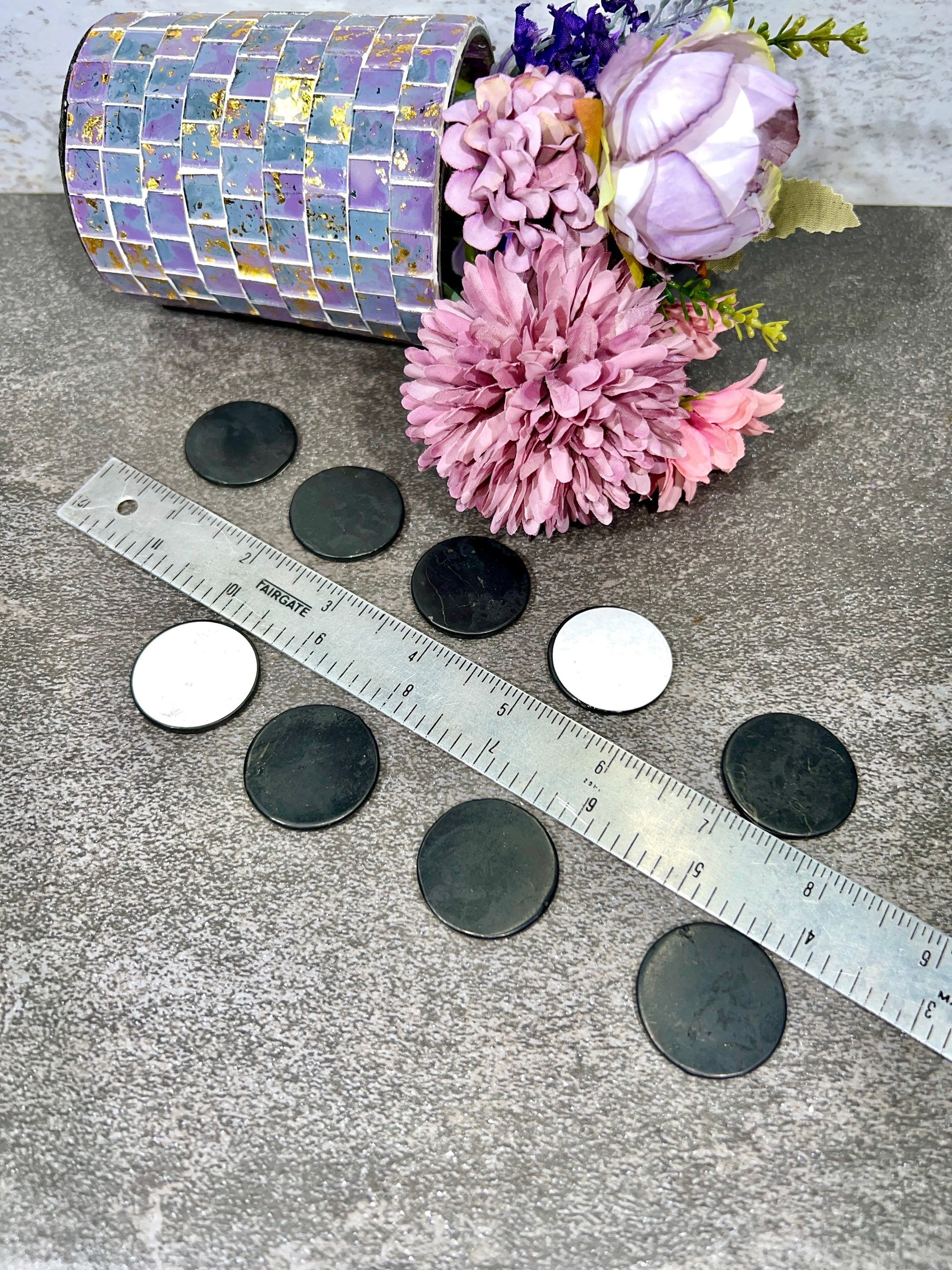 Shungite Round Cellphone Sticker | Crystals to Block EMFs