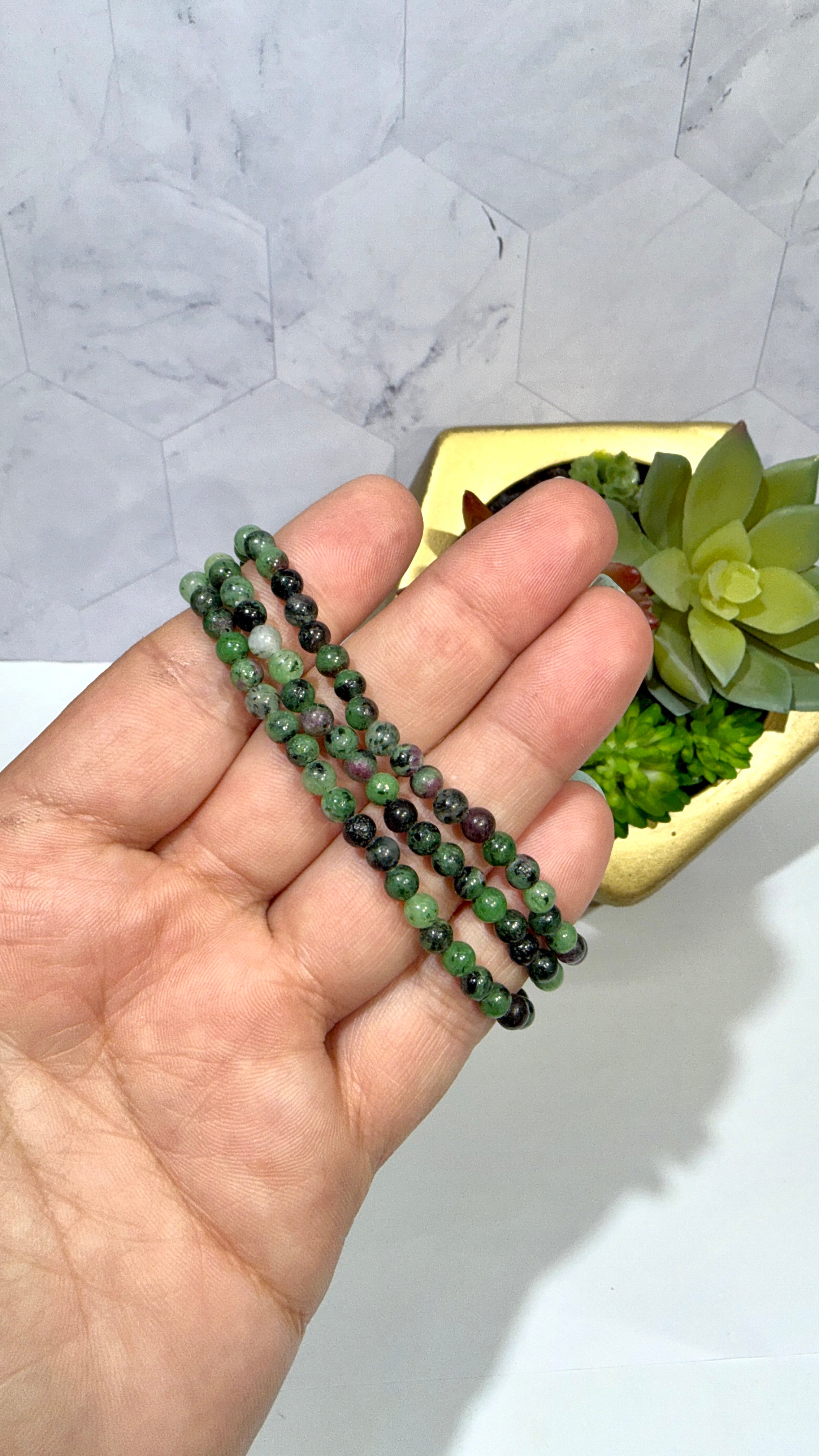 4mm Ruby Zoisite Bracelet